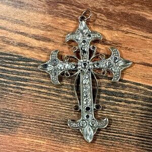⭐️ FREE WITH PURCHASE! Silver and Black Cross Pendant
